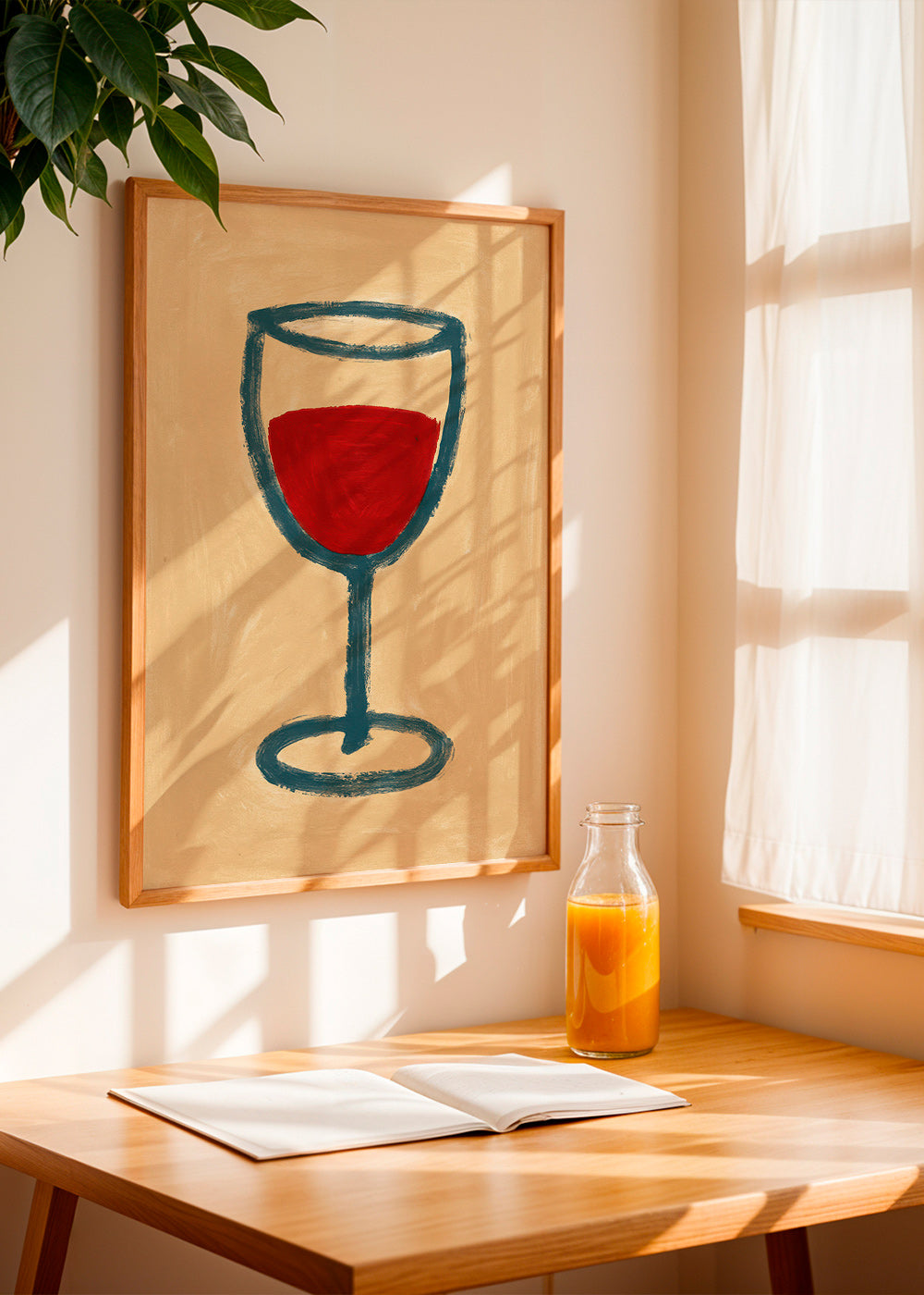 Cuadro de cocina con copa de vino minimalista – Product1