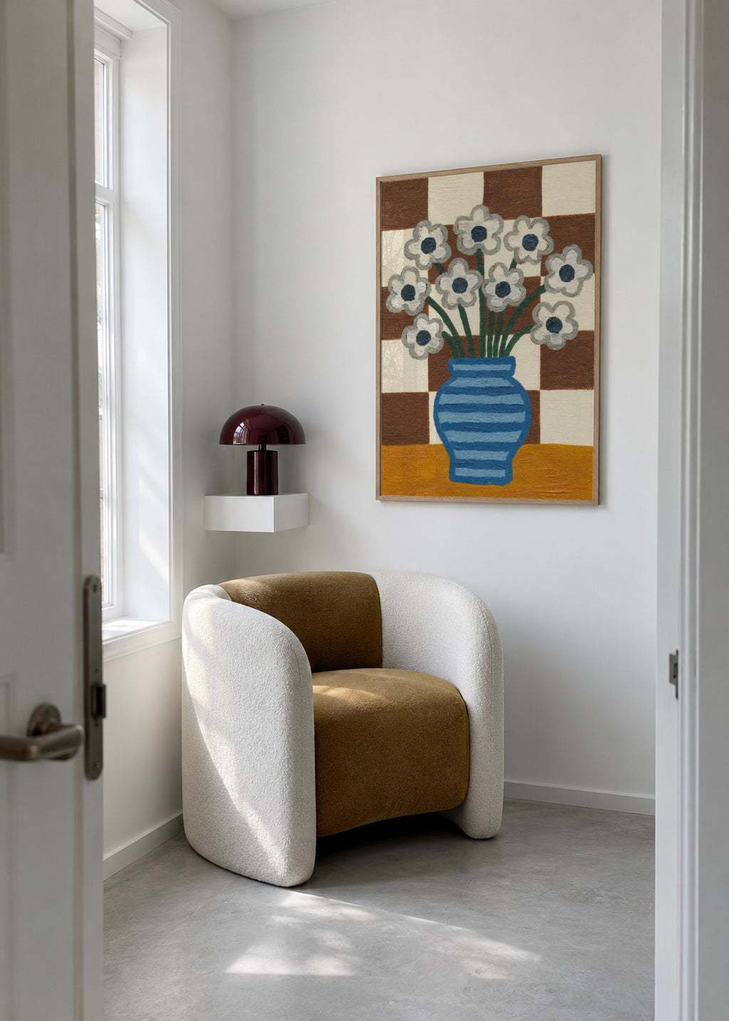 Checkered Still Life - Framed poster in an interior