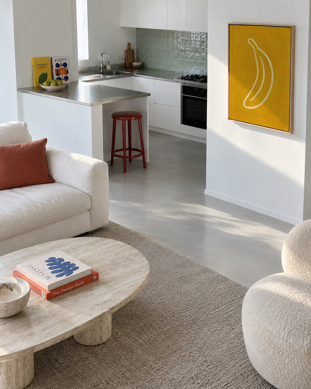 Yellow Outline - Framed canvas in an interior