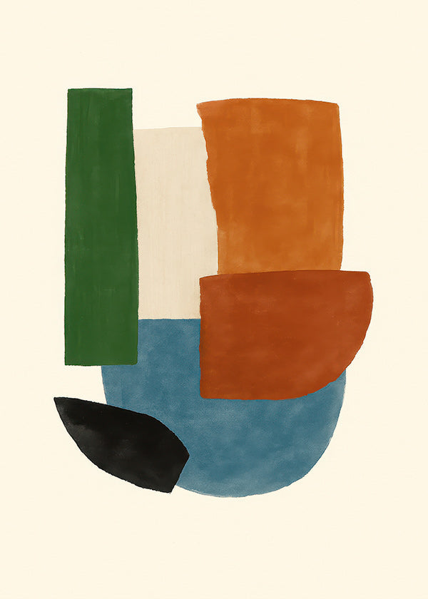 Cuadro abstracto formas terrosas