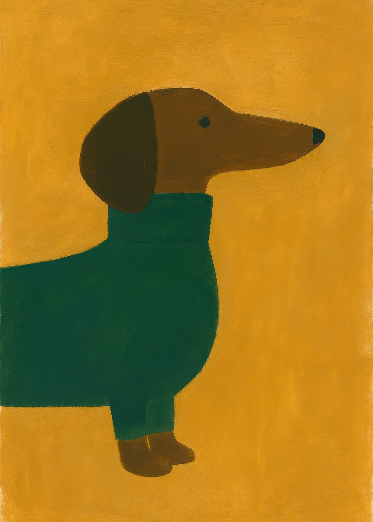 Mustard Dachshund - Obra sin marco