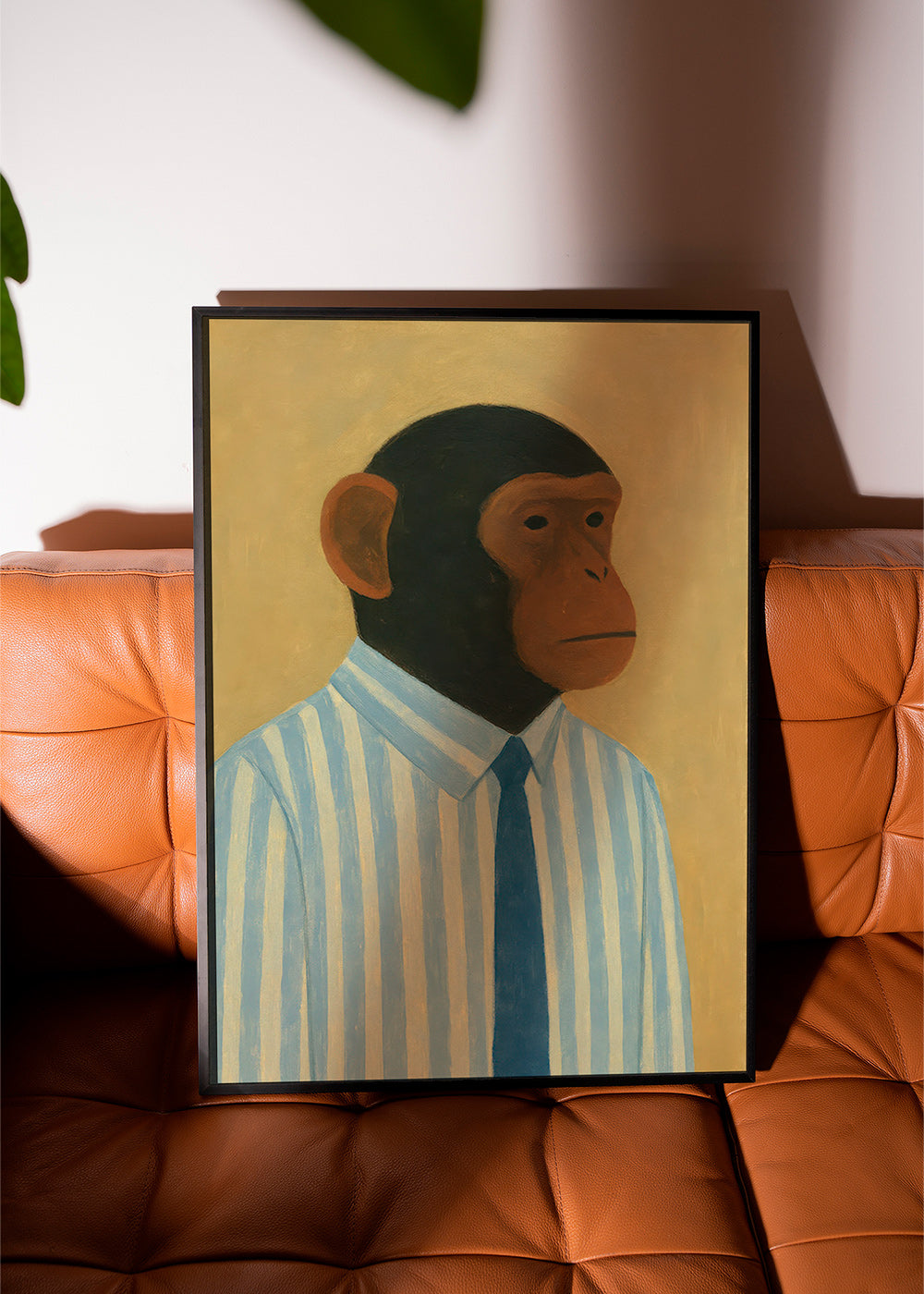 Cuadro simio en camisa a rayas – Product1