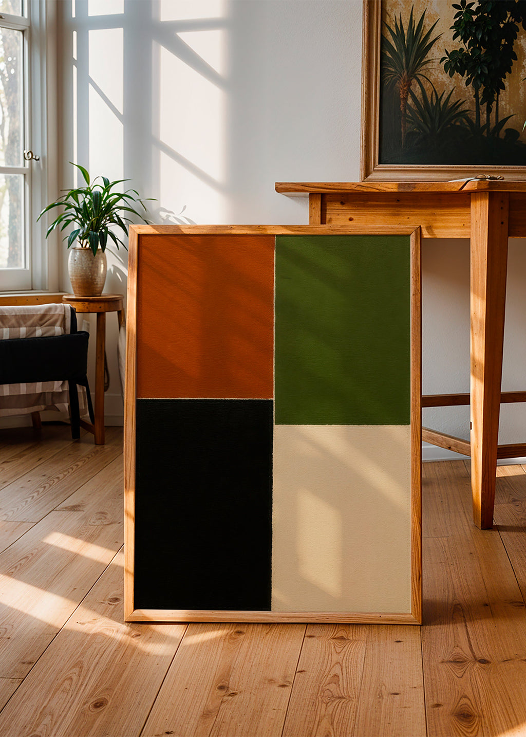 Cuadro geométrico de bloques en tonos tierra – Product3