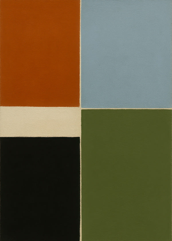 Cuadro geométrico en bloques de color vertical