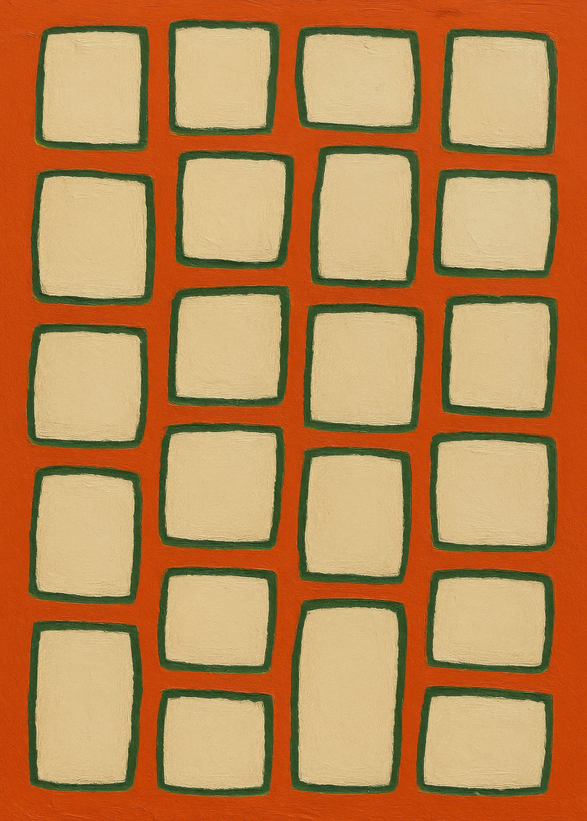Terracotta Grid - Unframed art print
