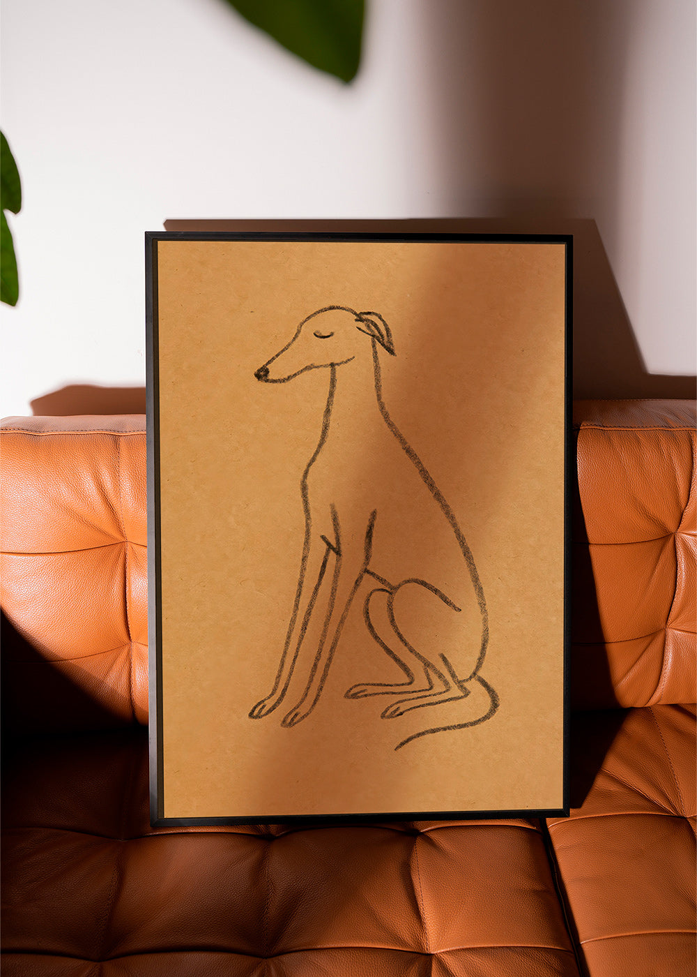 Cuadro silueta de galgo en línea minimal – Product3