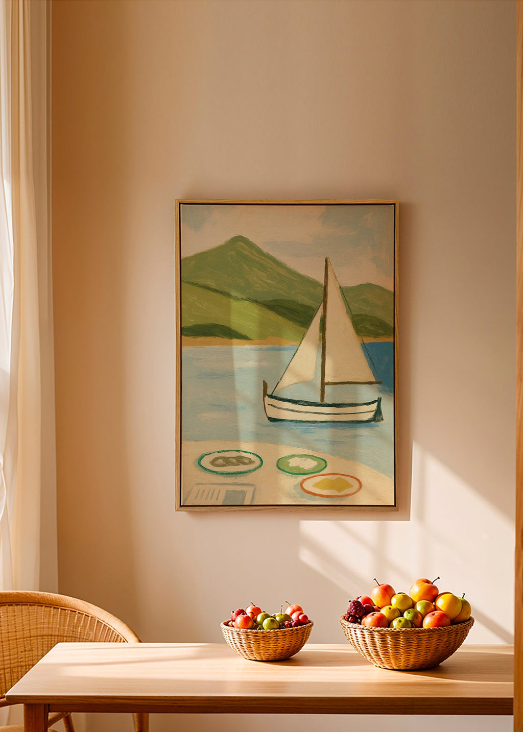 Cuadro de paisaje con vela en lago – Canvas2