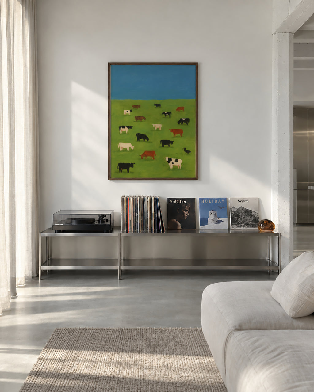 Grazing Field - Framed poster in an interior