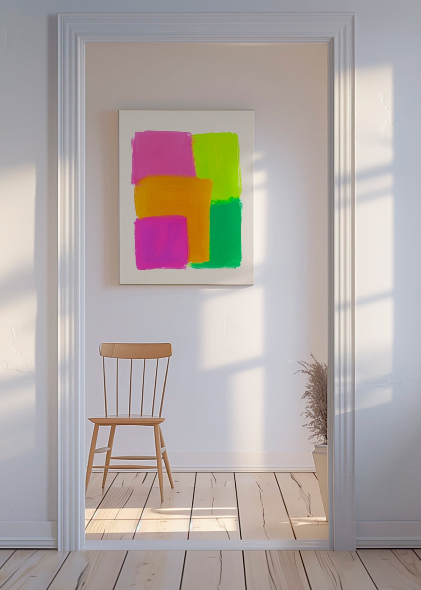 Cuadro abstracto de bloques coloridos – Canvas