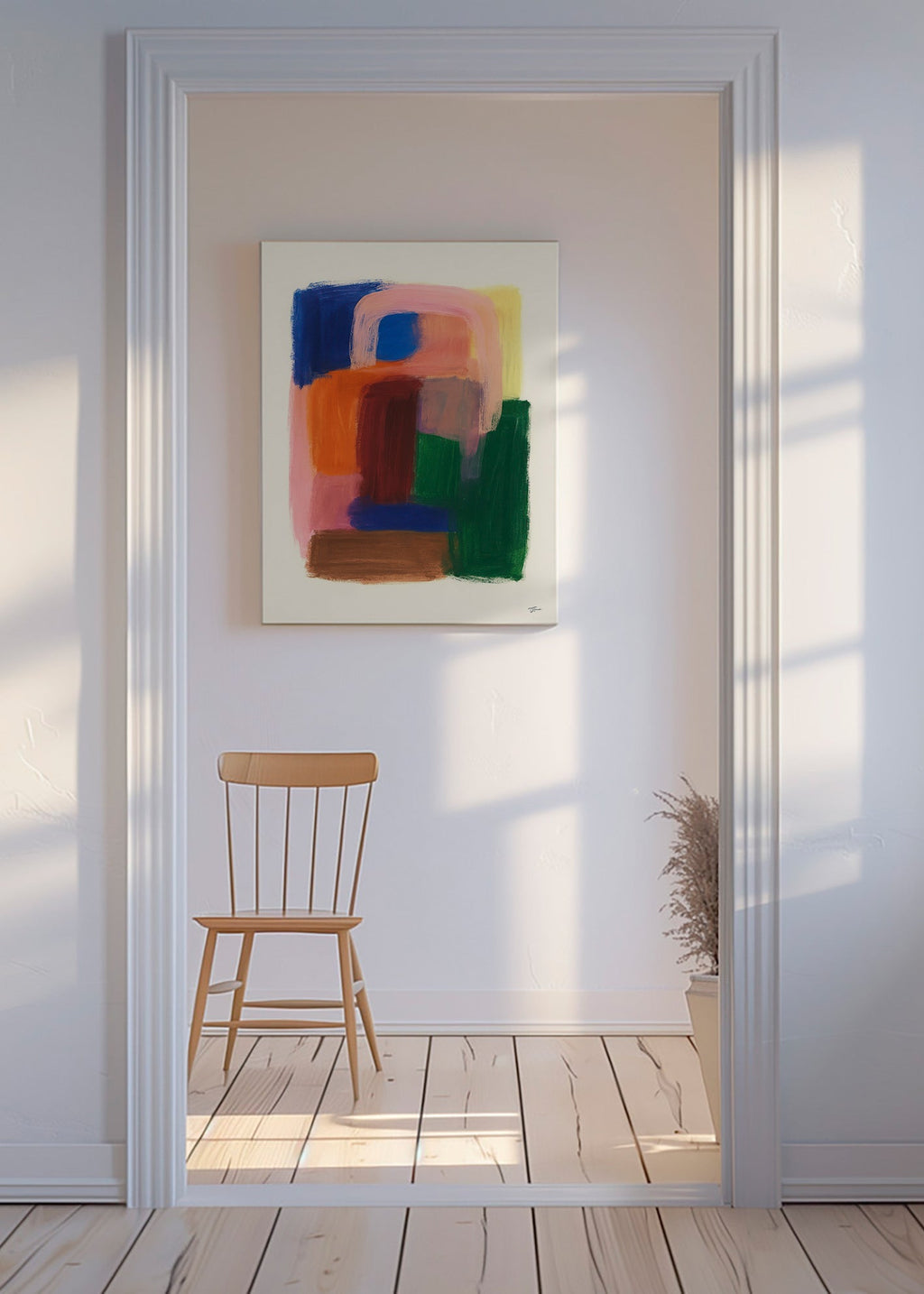 Cuadro abstracto con trazos coloridos – Canvas