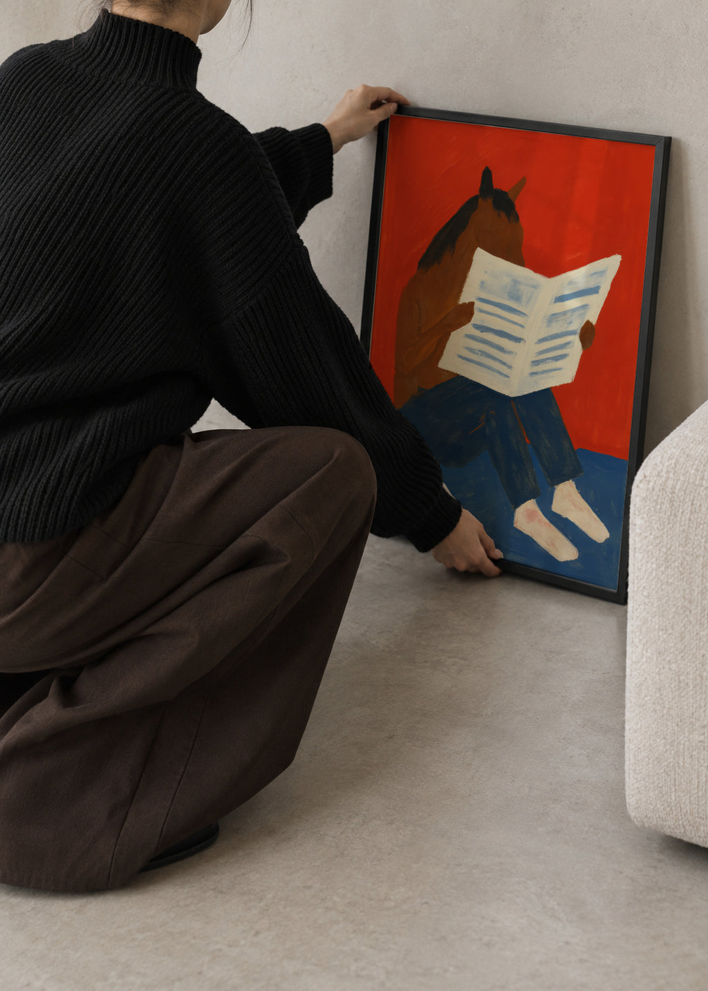 The Morning Paper - Framed poster in an interior