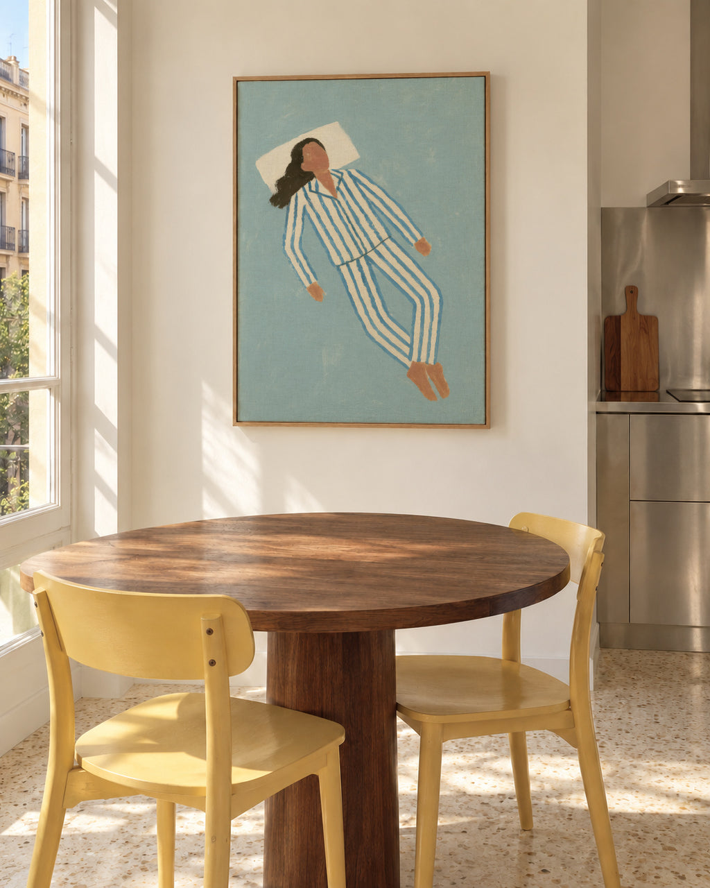 Sunday Slumber II - Framed canvas in an interior