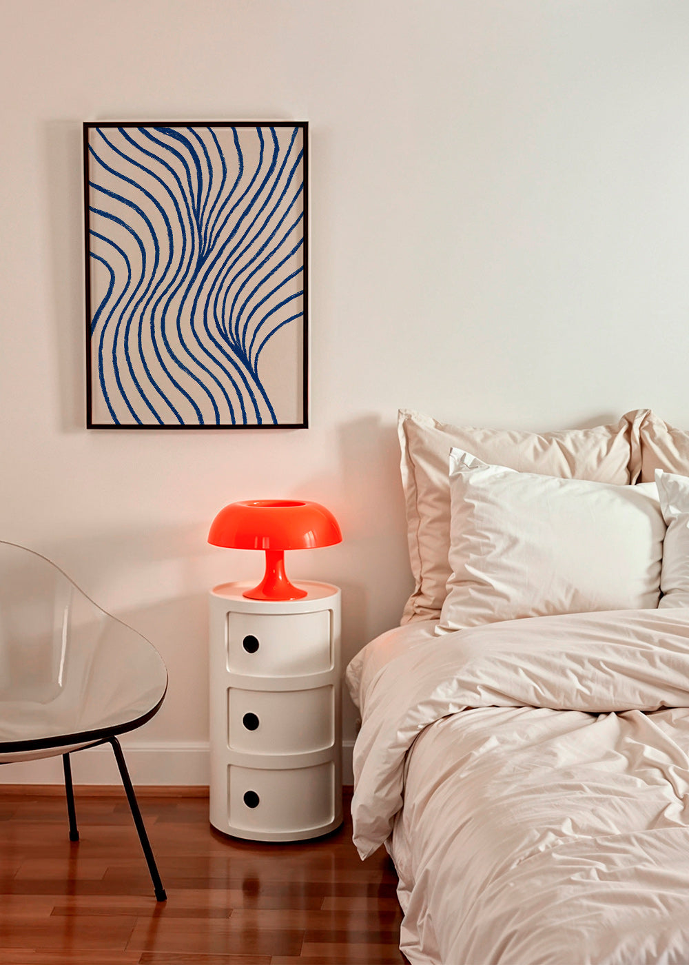 Cuadro abstracto de ondas azules – Product2