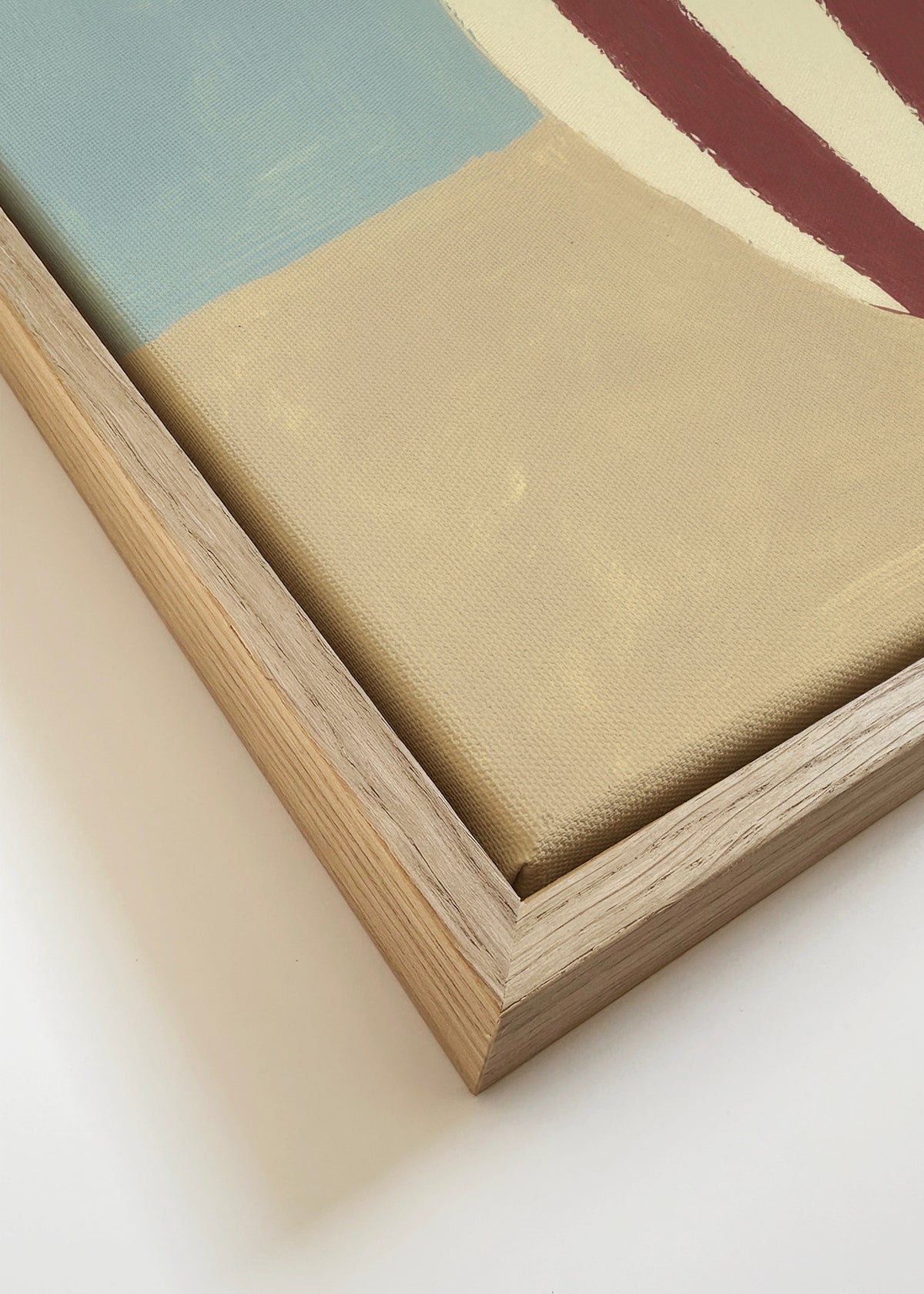 Burgundy Lines - Framed canvas detail