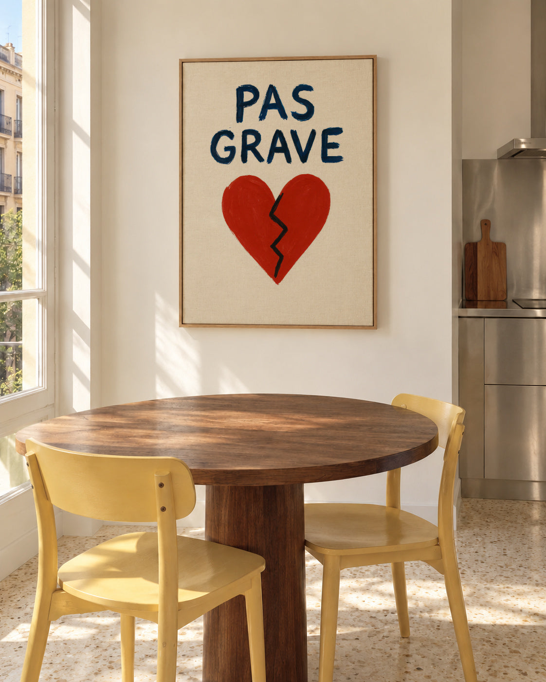 Pas Grave Heart - Framed canvas in an interior