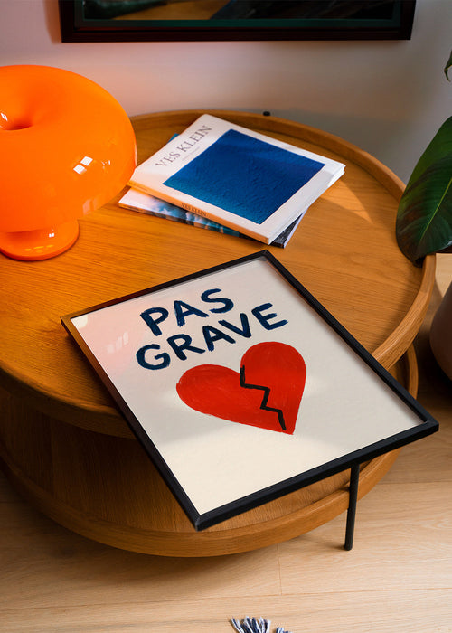Ilustración corazón roto con texto Pas Grave – Product1