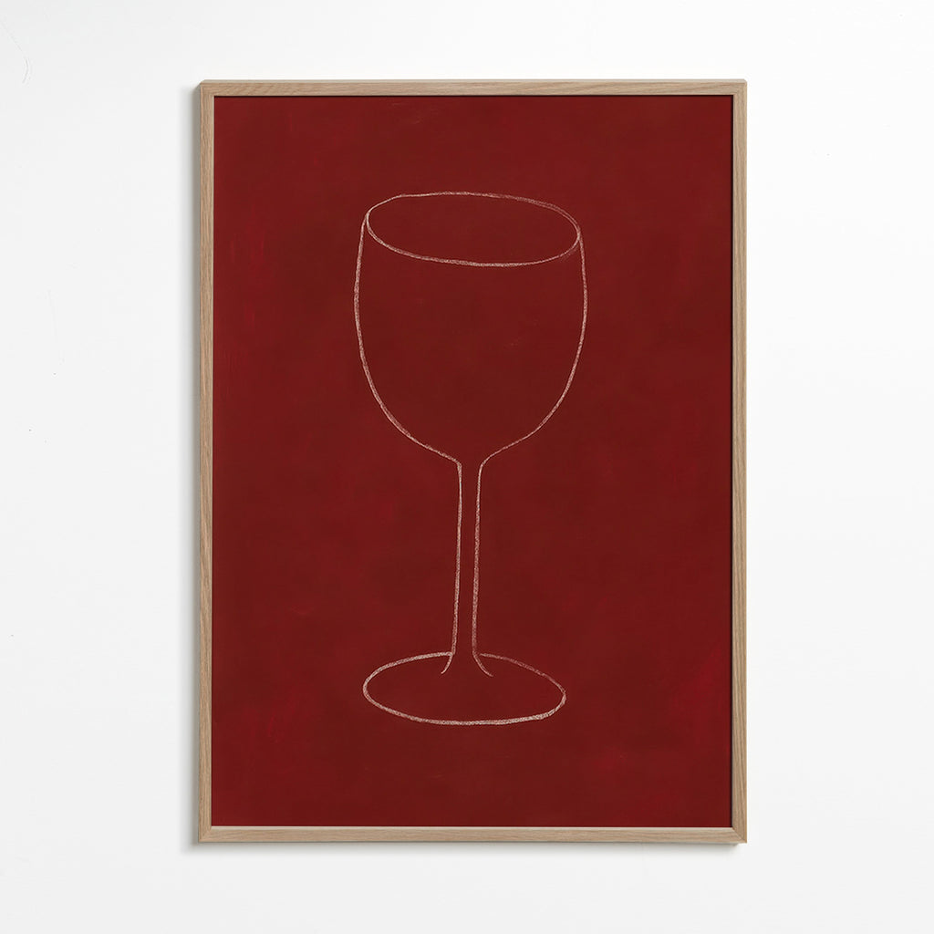 Cuadro de cocina con silueta de copa – Oak Frame