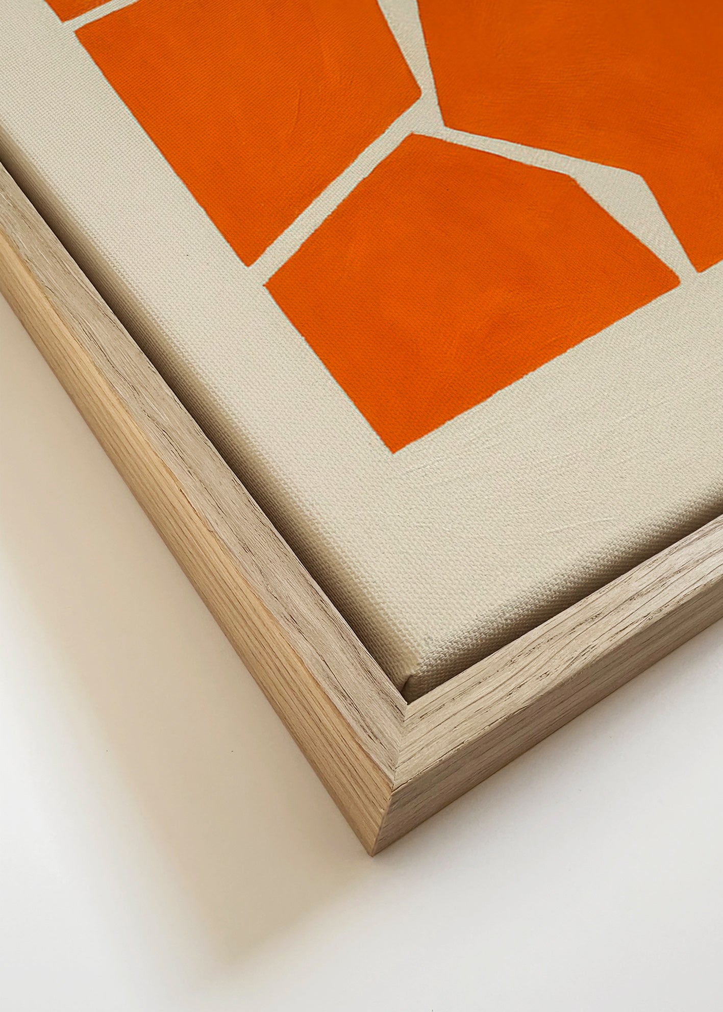 Cuadro geométrico fragmentos terracota – Canvas detail