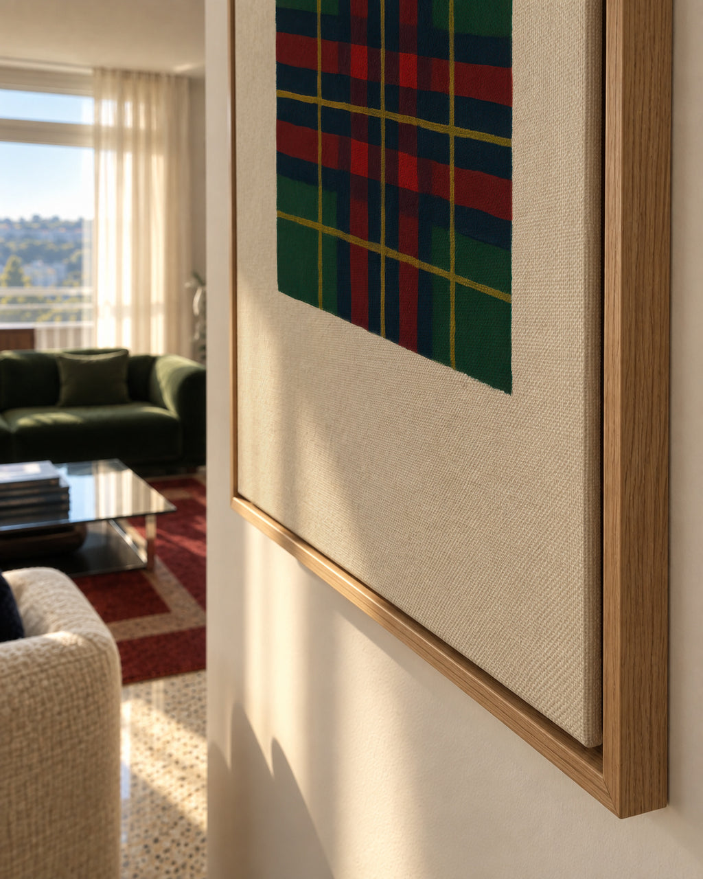 Highland Green - Framed canvas detail