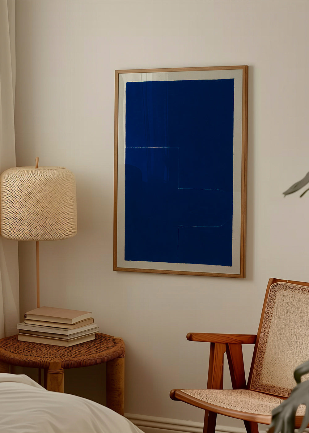 Cuadro geométrico azul con bloque vertical – Product2