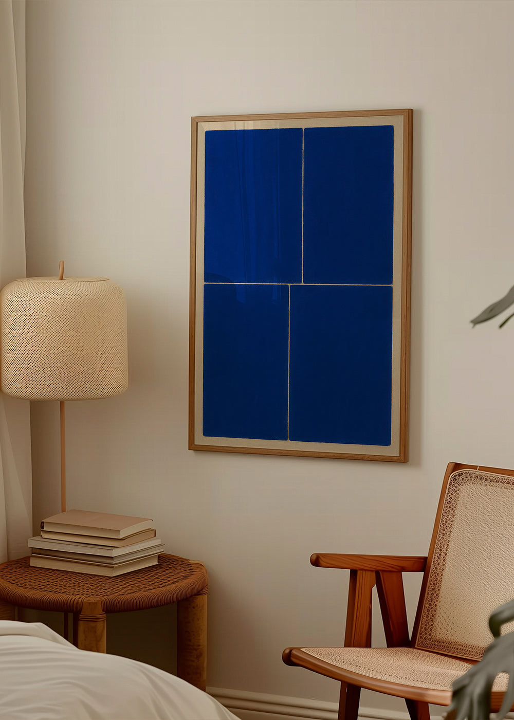 Cuadro geométrico con bloques azules – Product1