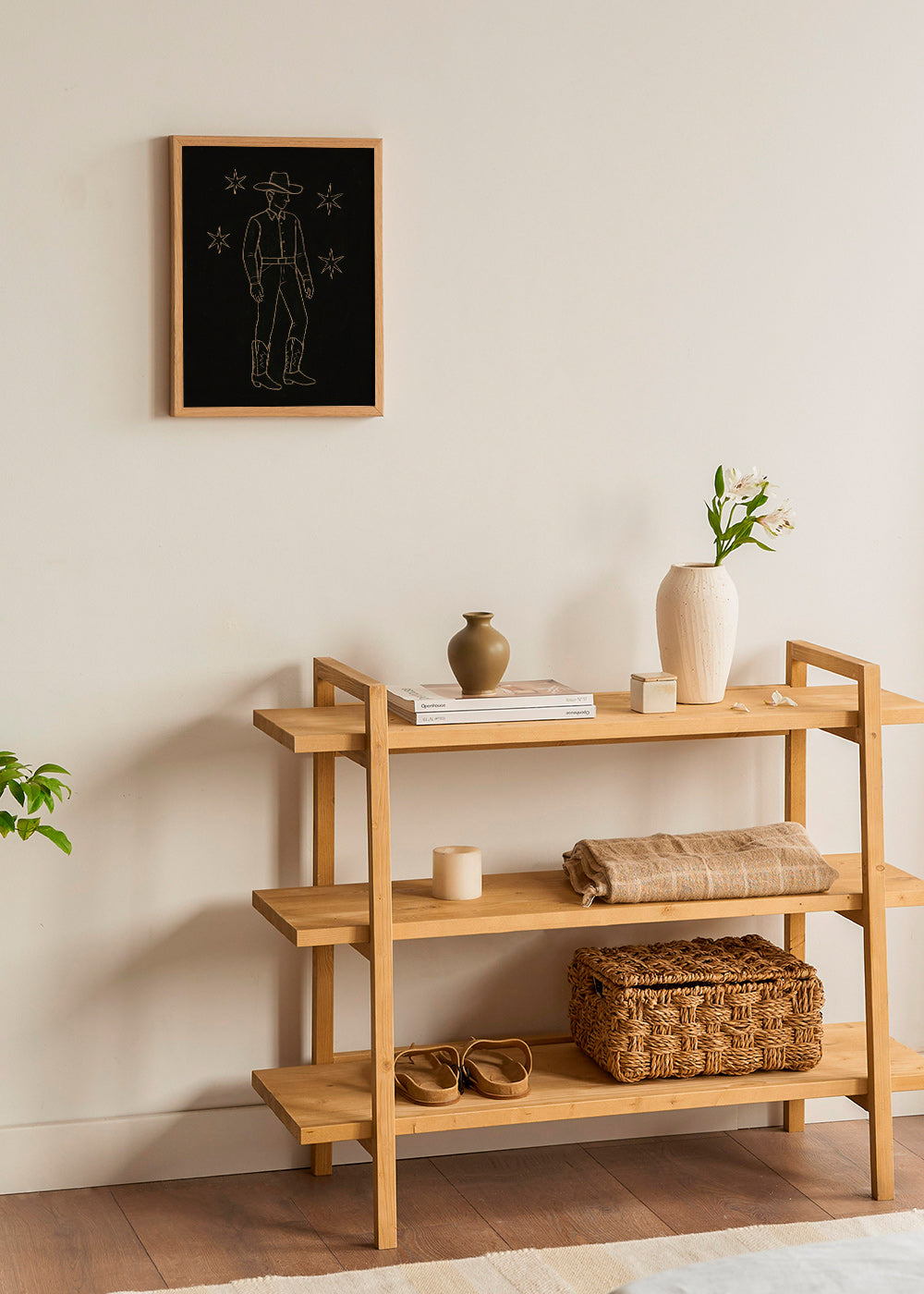 Ilustración vaquero en línea dorada – Product3