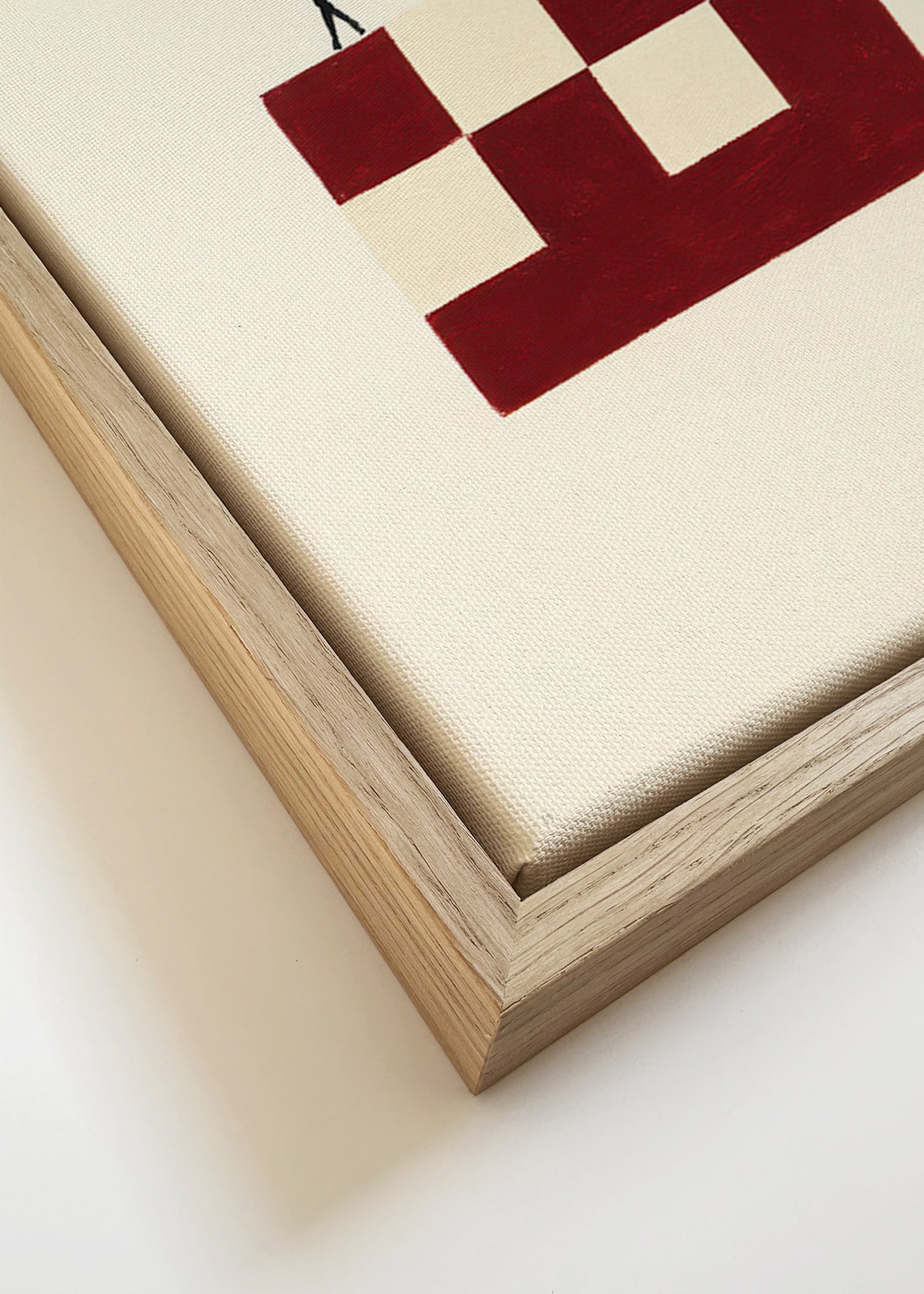 Cuadro geométrico con figuras caminando – Canvas detail