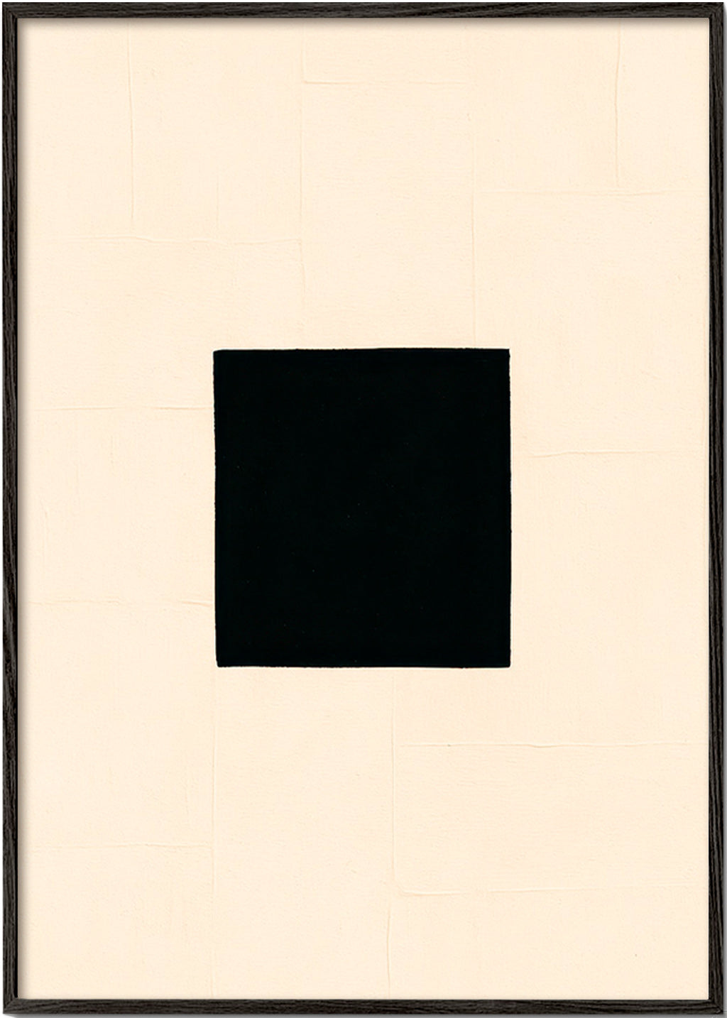 Cuadro abstracto: cuadrado negro sobre crema – Black Frame