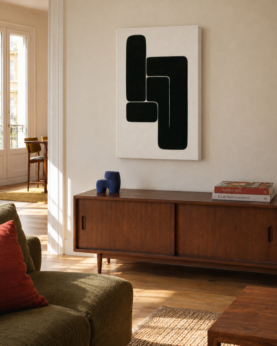 L-Shape Balance III - Unframed canvas in an interior