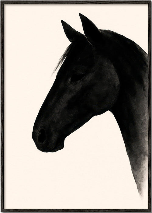 Cuadro perfil de caballo negro – Black Frame