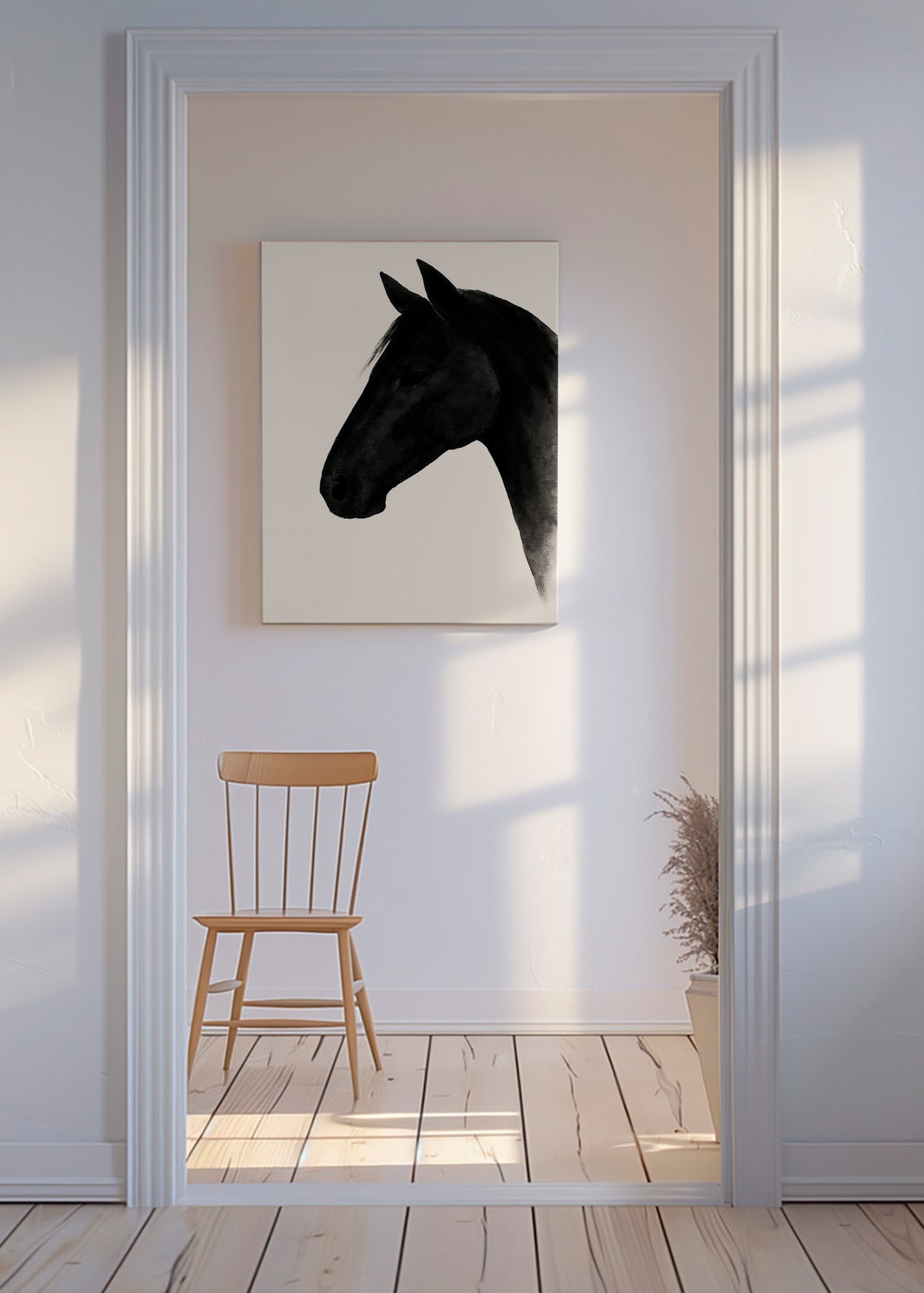 Cuadro perfil de caballo negro – Canvas