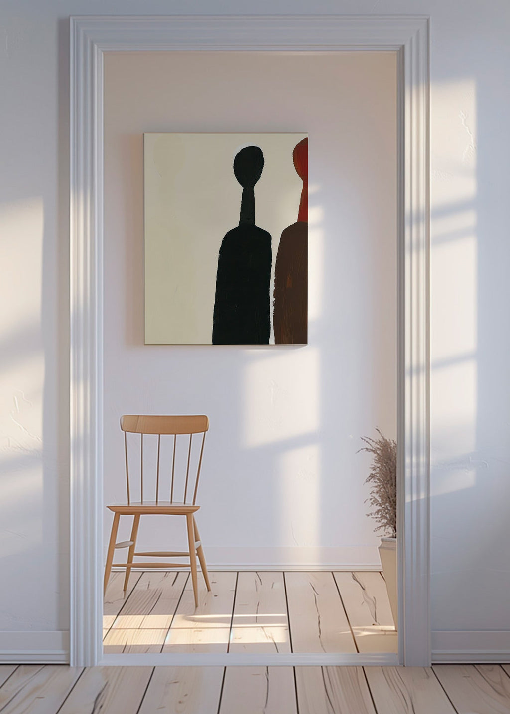 Cuadro abstracto de siluetas alargadas – Canvas