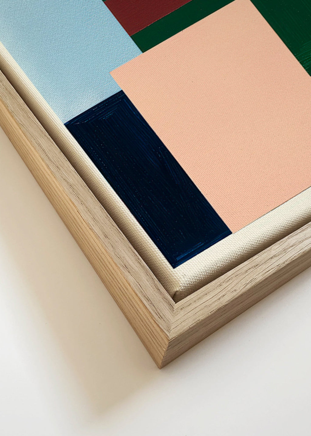 Cuadro geométrico con bloques color pastel – Canvas detail