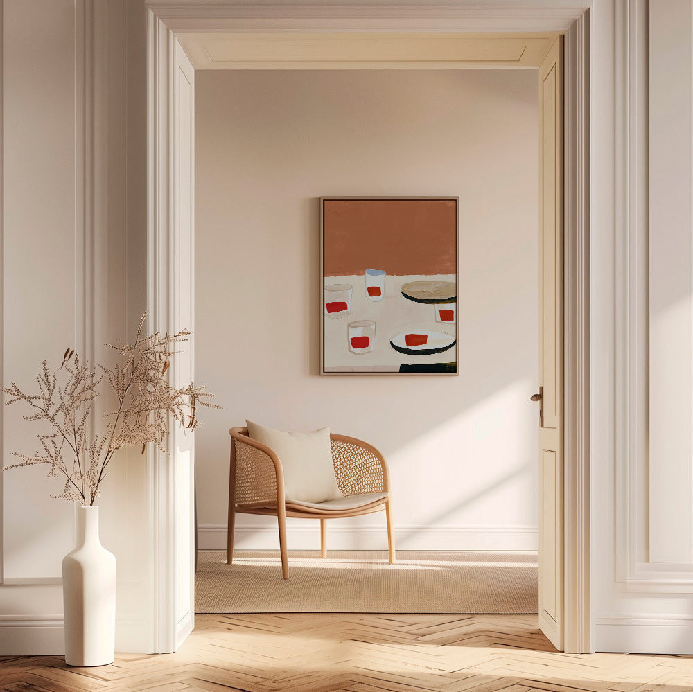 Cuadro de cocina con vasos y platos – Canvas1