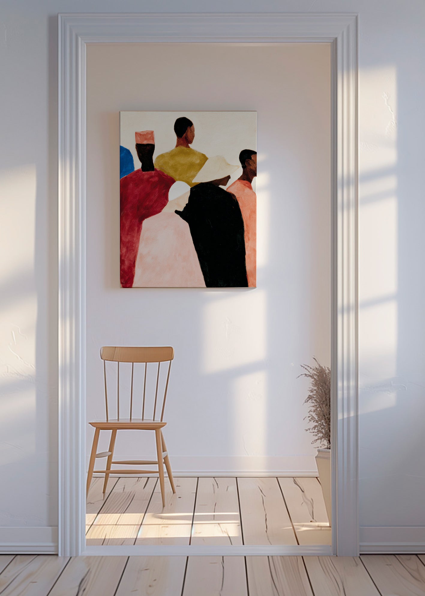 Cuadro abstracto de figuras agrupadas – Canvas