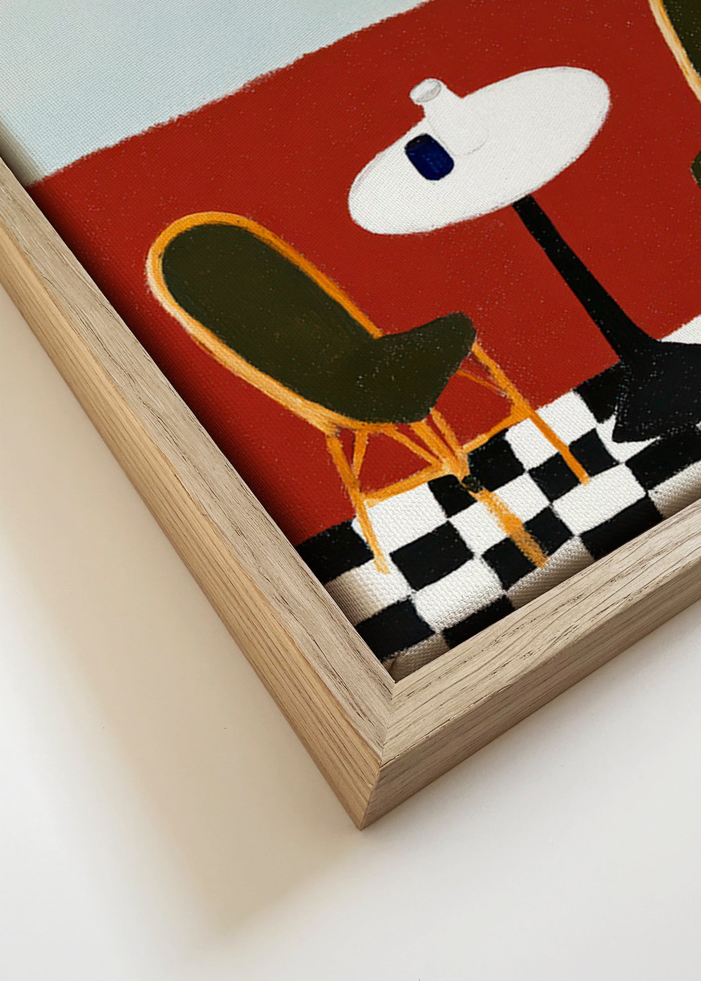 Cuadro de cocina con terraza y mesa redonda – Canvas detail