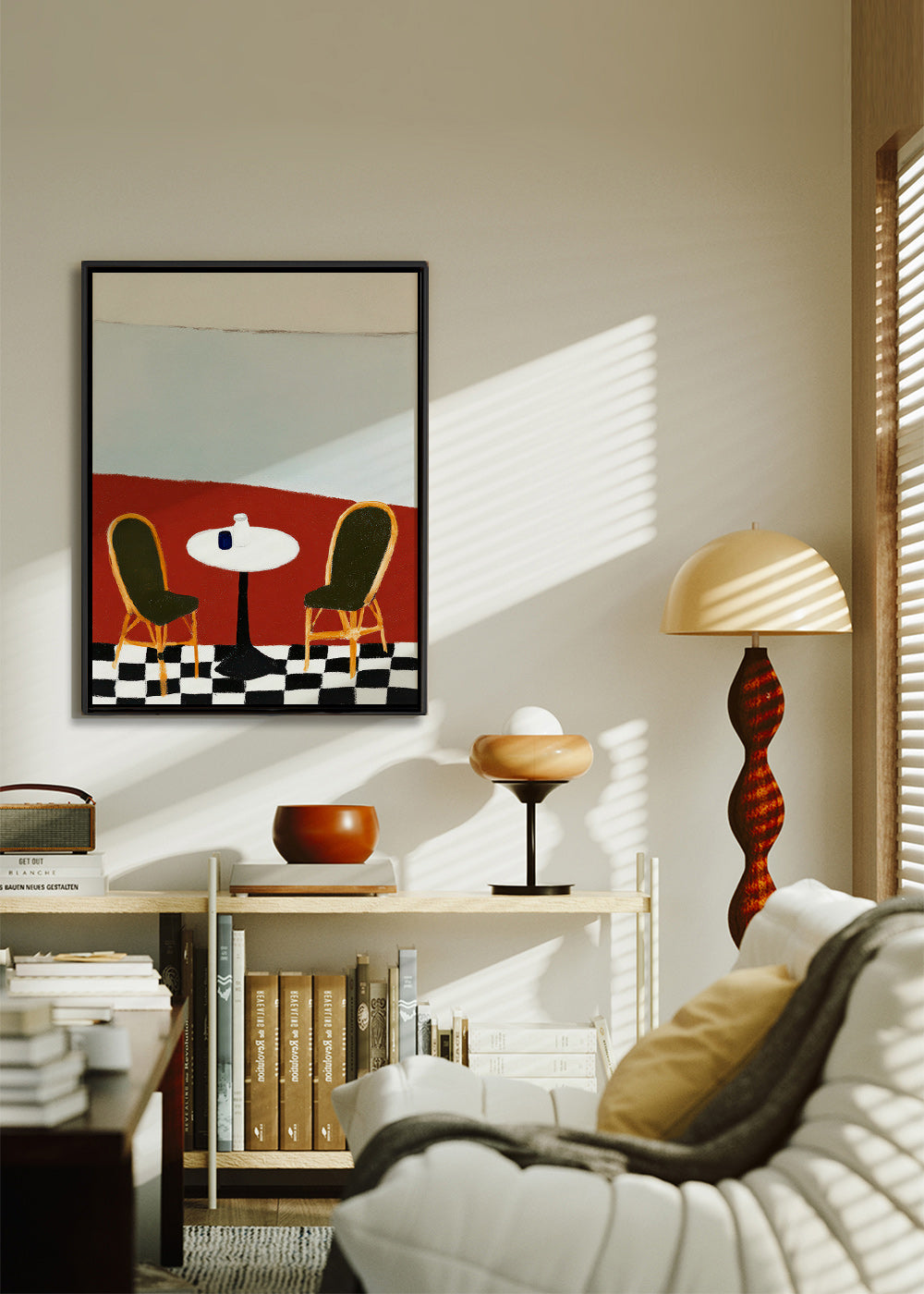 Cuadro de cocina con terraza y mesa redonda – Canvas1