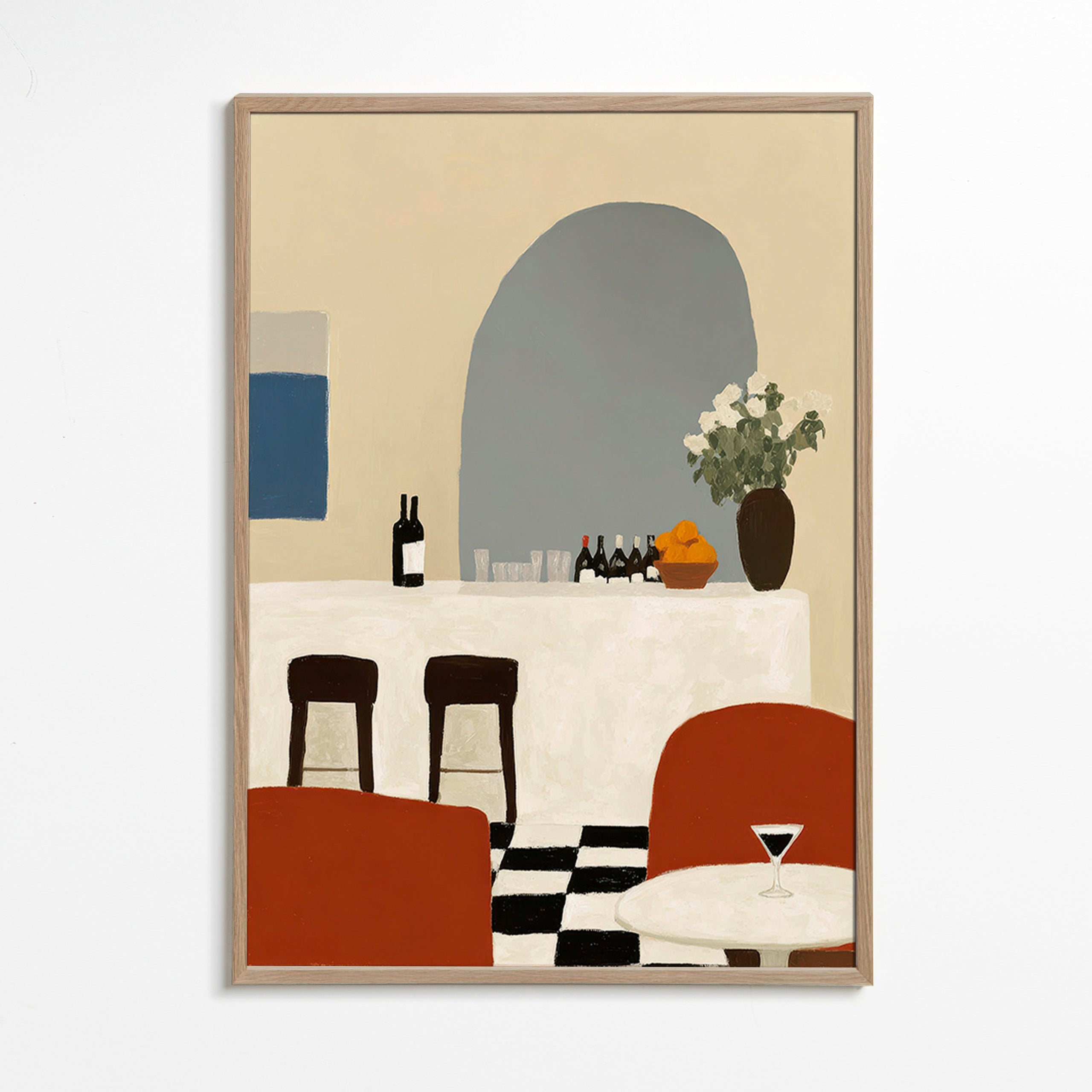 Cuadro de cocina con arco y barra minimalista – Oak Frame