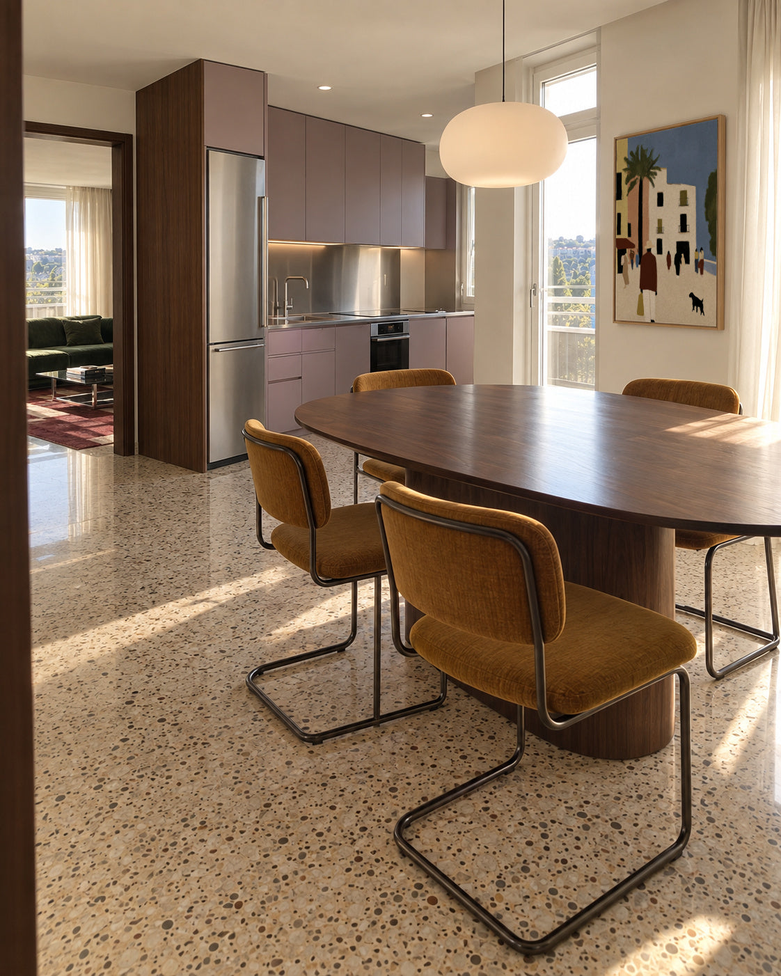 Mediterranean Walk - Framed canvas in an interior