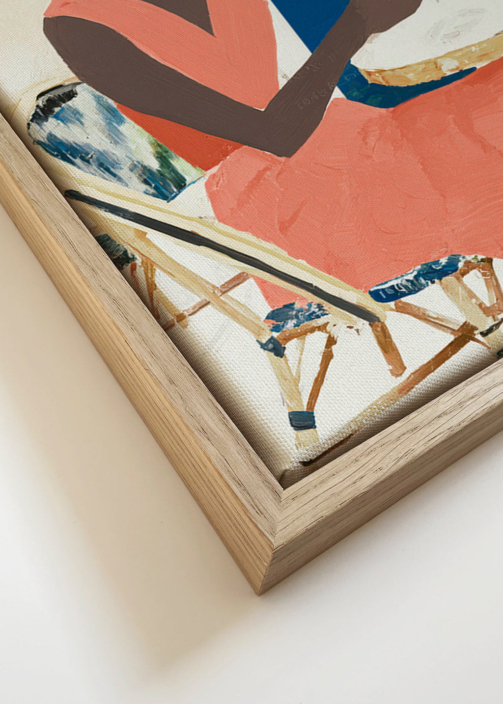 Cuadro de cocina con figura femenina y copa coral – Canvas detail