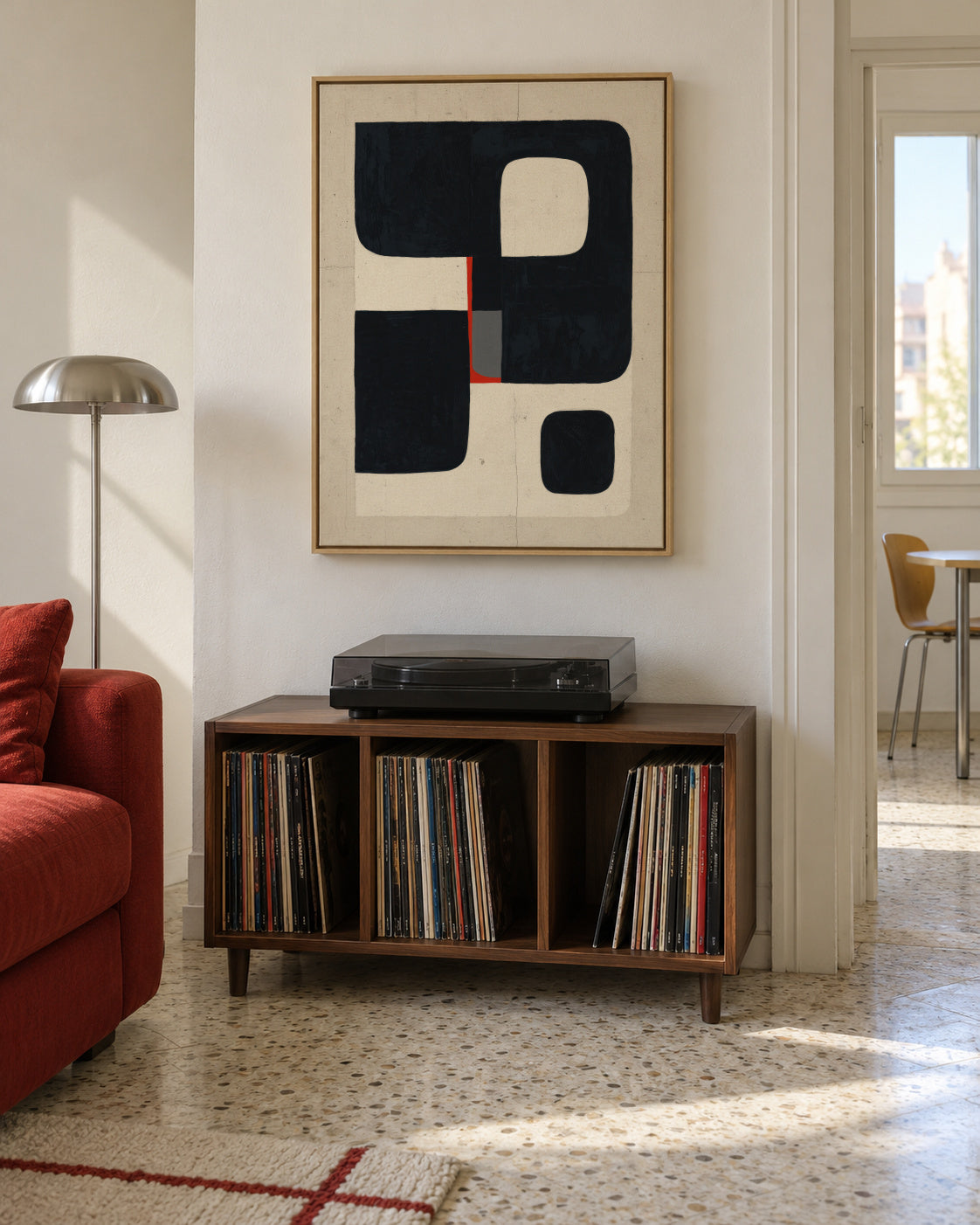 Cubic Structure - Framed canvas in an interior