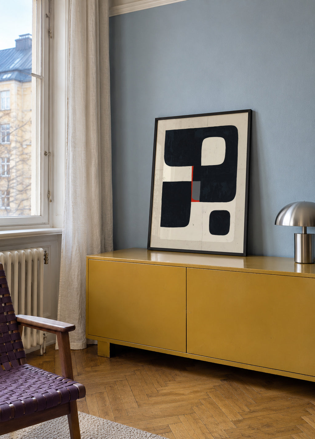 Cubic Structure - Framed poster in an interior
