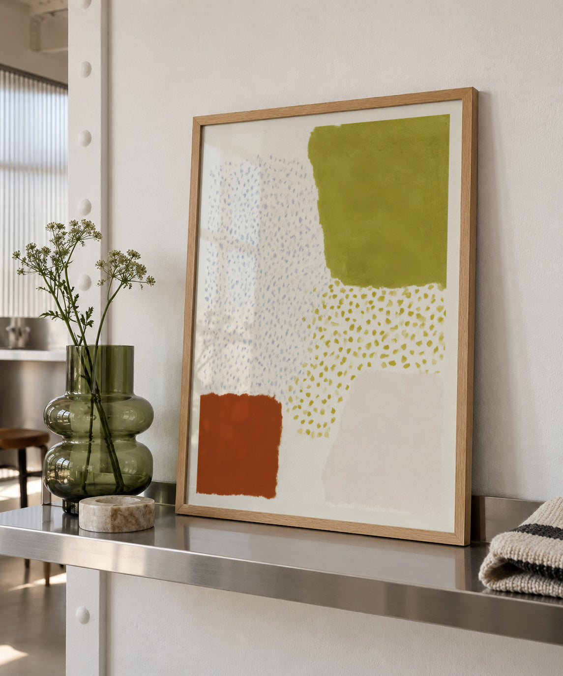 Olive Pattern - Framed poster in an interior