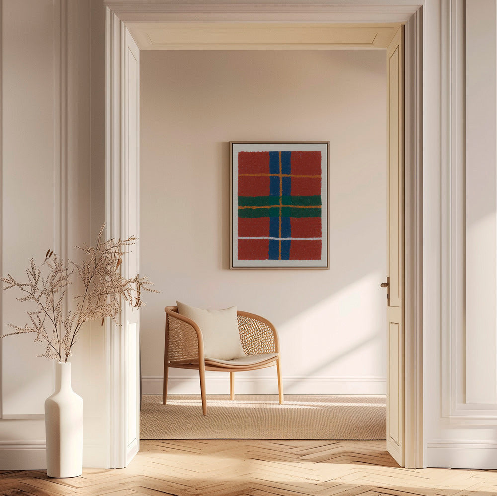 Cuadro geométrico con patrón tartán moderno – Canvas2