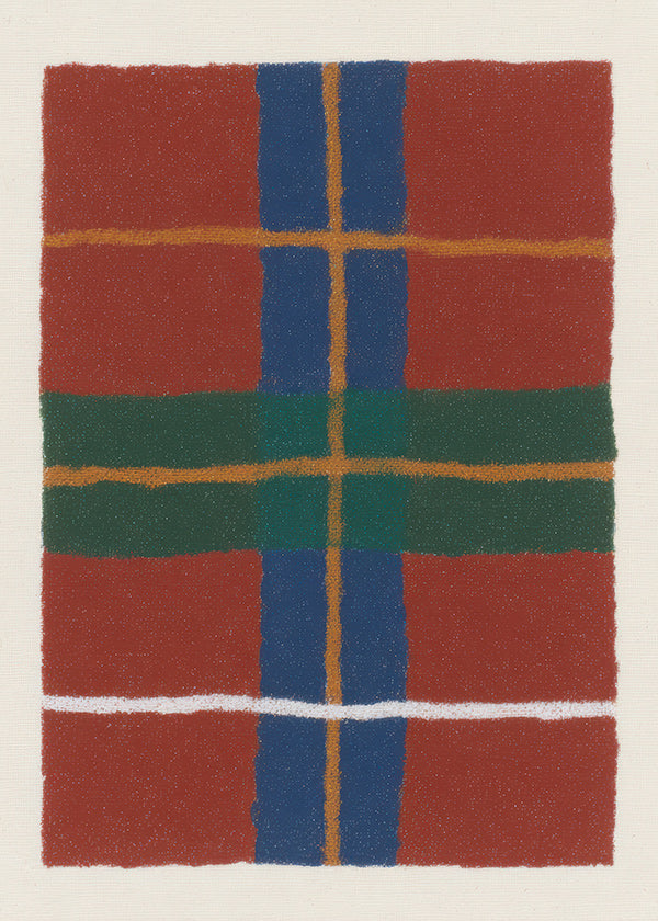 Cuadro geométrico con patrón tartán moderno