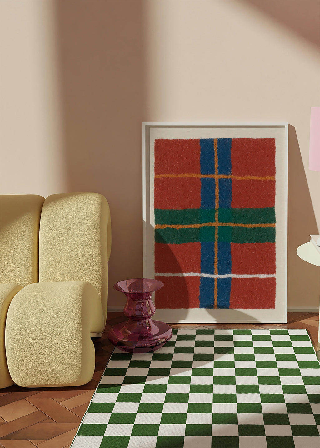 Cuadro geométrico con patrón tartán moderno – Product2