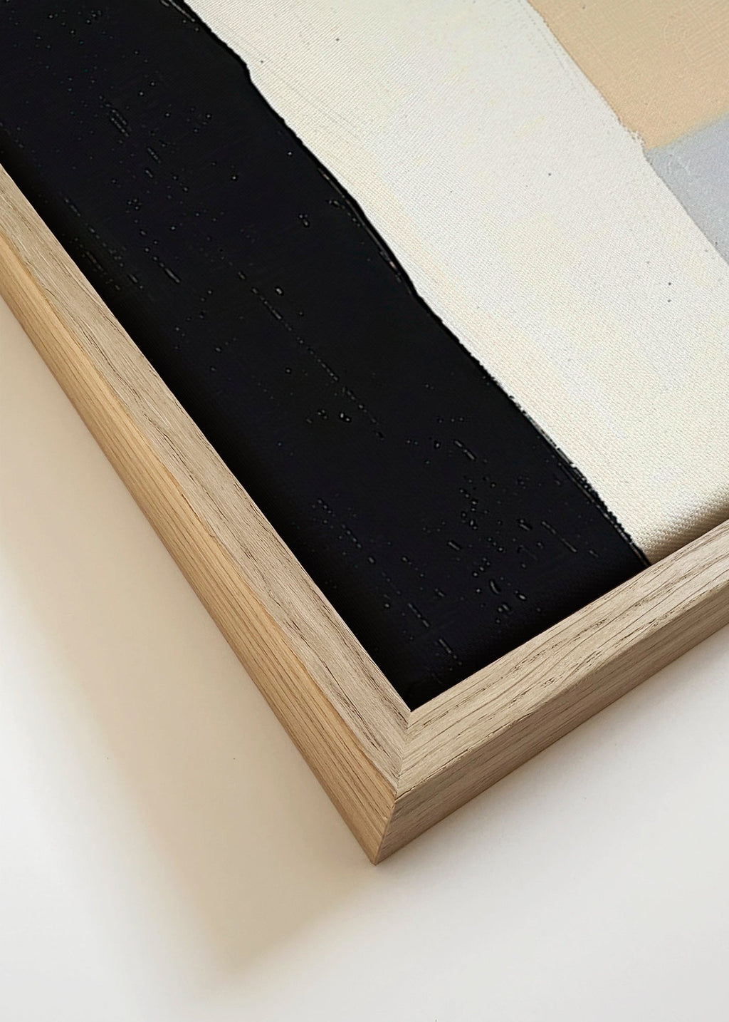 Cuadro abstracto en bloques verticales – Canvas detail