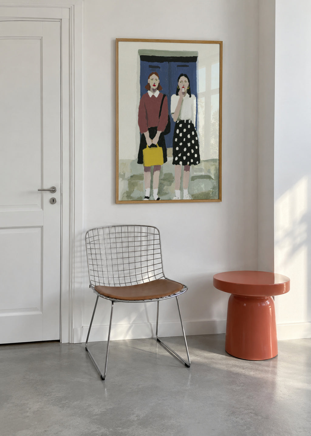 Blue Door Duo - Framed poster in an interior