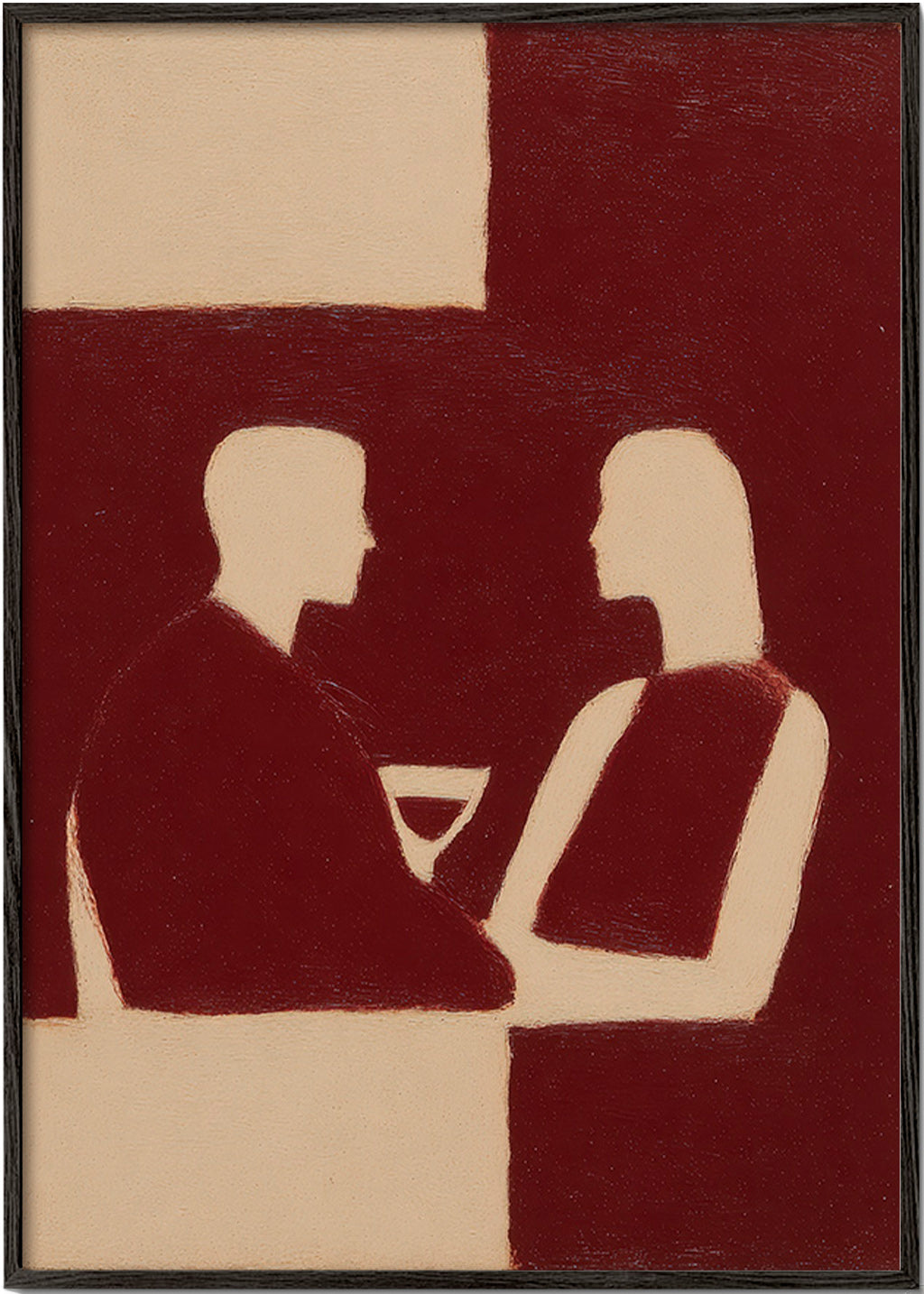 Cuadro de cocina en silueta de pareja – Black Frame