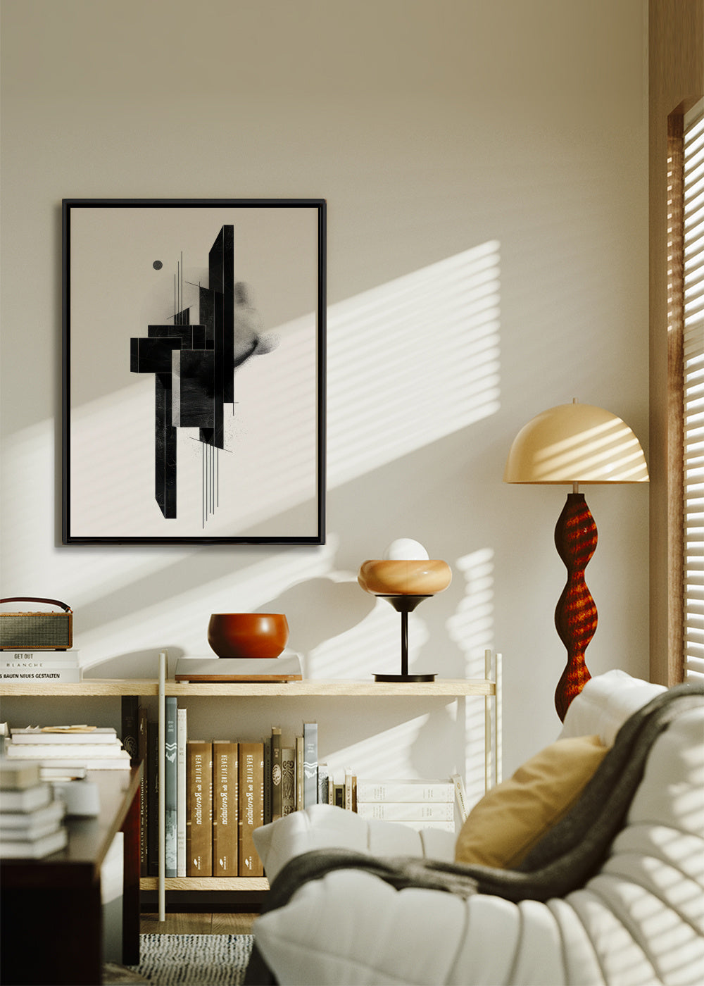 Monolith Structure III - Framed canvas in an interior